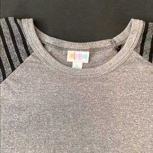 LuLaRoe 3/4 sleeve black/gray baseball tee